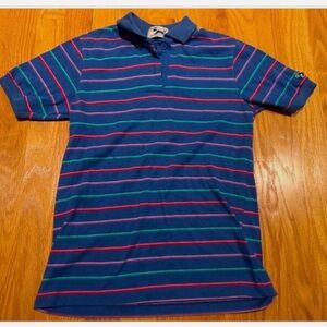 Vintage JCPenneys the fox Striped Polo Shirt in Blue and Multicolor youth large